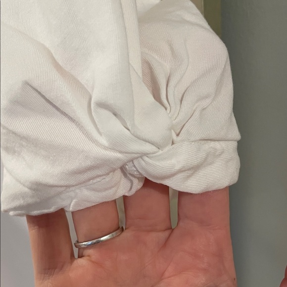 J. Crew Women's Classic White Puff Sleeve Tee - Picture 3 of 3